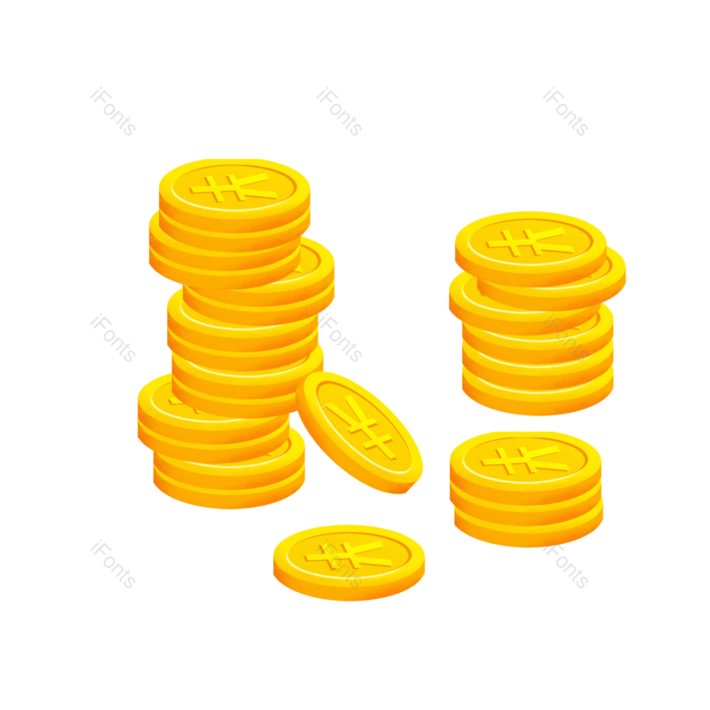 装饰图片,618元素,金币PNG,黄金免抠素材